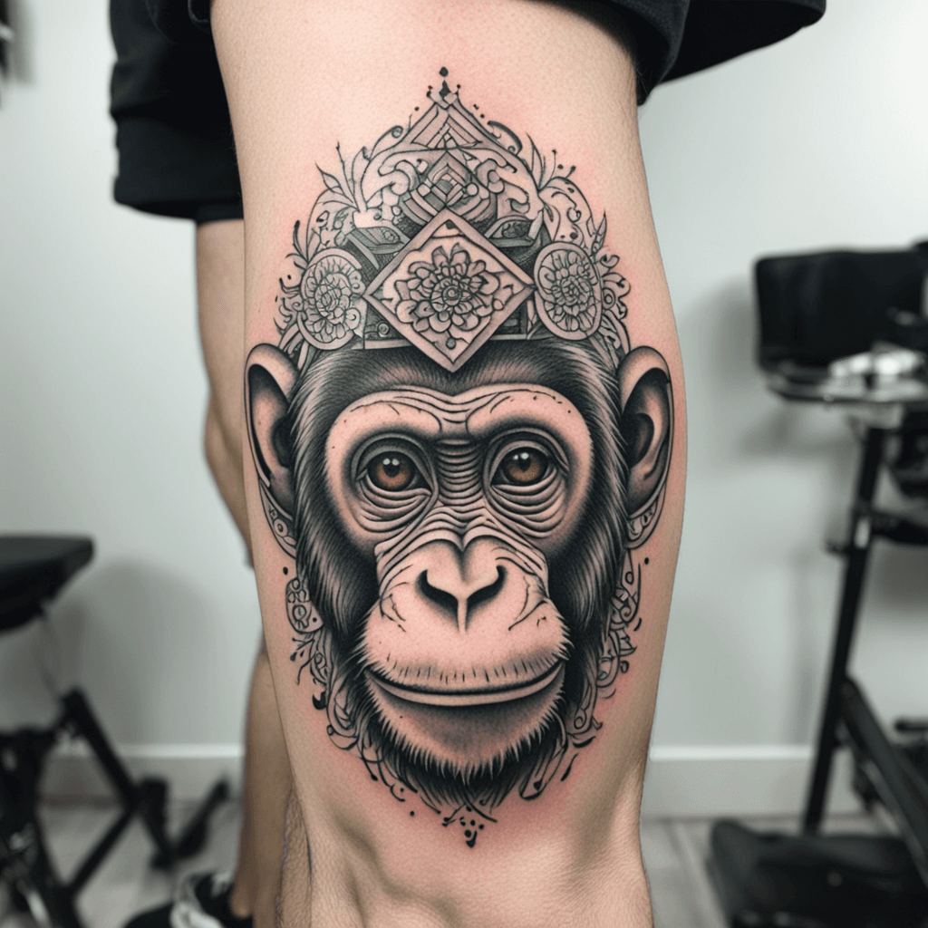 A fresh ink monkey tattoo