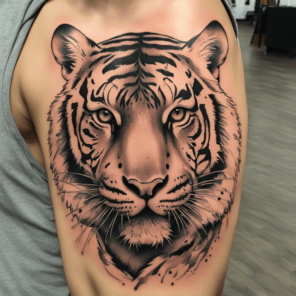 A fresh ink tiger tattoo